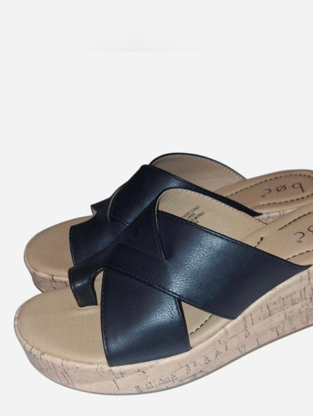 b.o.c Black Crisscross Cork Wedge Sandals - Picture 3 of 5